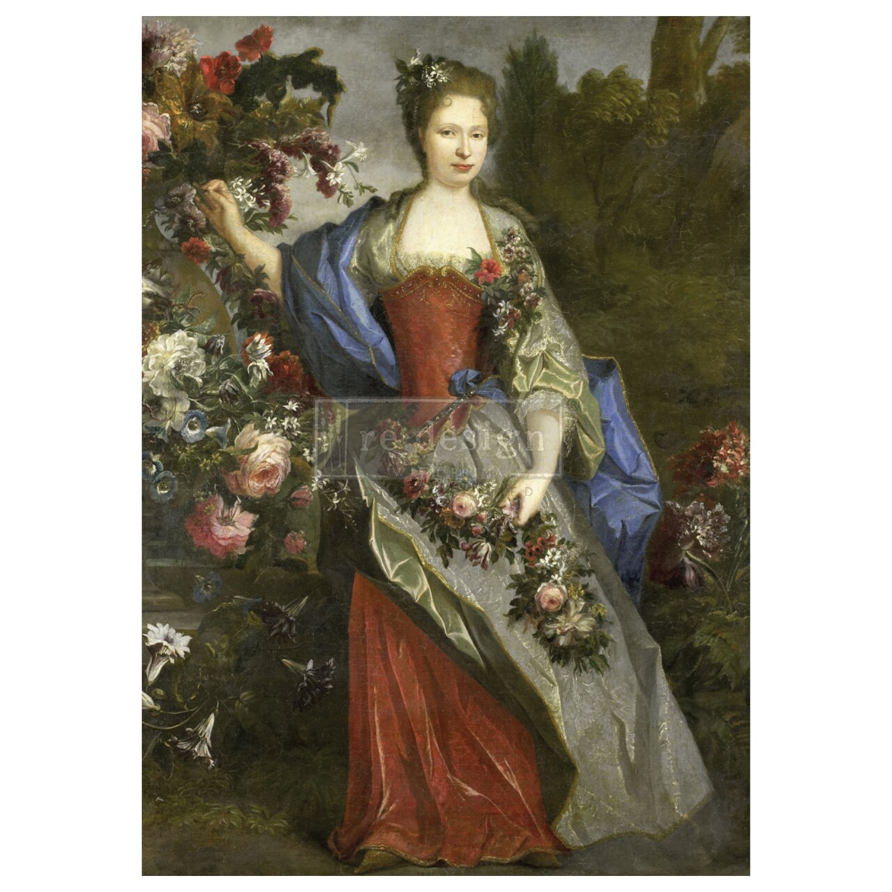 Redesign A1 Decoupage Rice Paper (Mulberry Tissue Paper) - Royal Garden 23.4"X33.1"